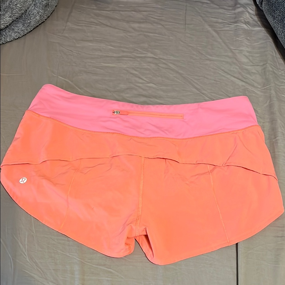 Lululemon Athletica Pink and Orange Athletic Shorts Lightweight Design